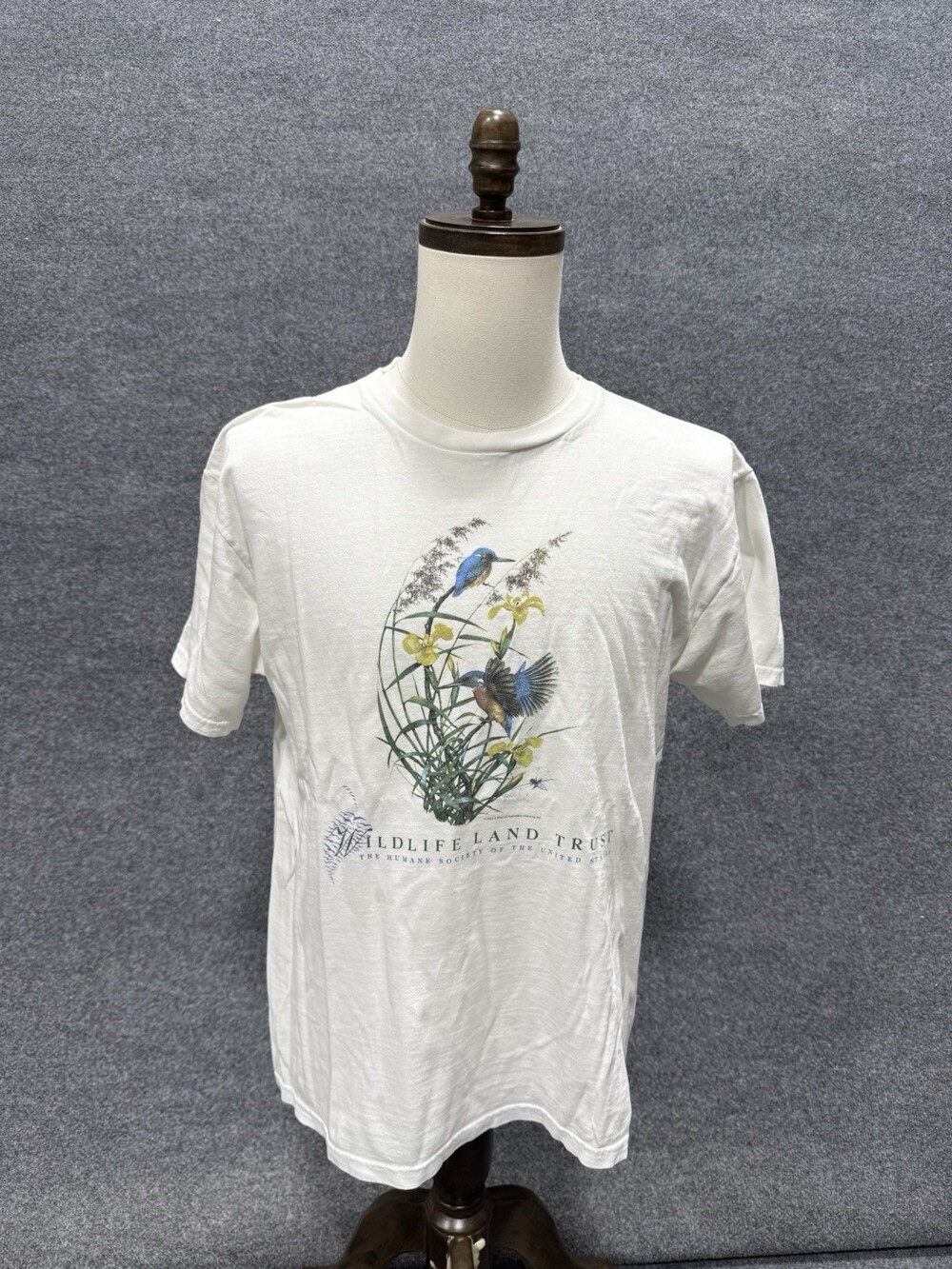 Vintage Fruit Of The Loom Wildlife Land Trust Bird Nature Graphic T Shirt L USA